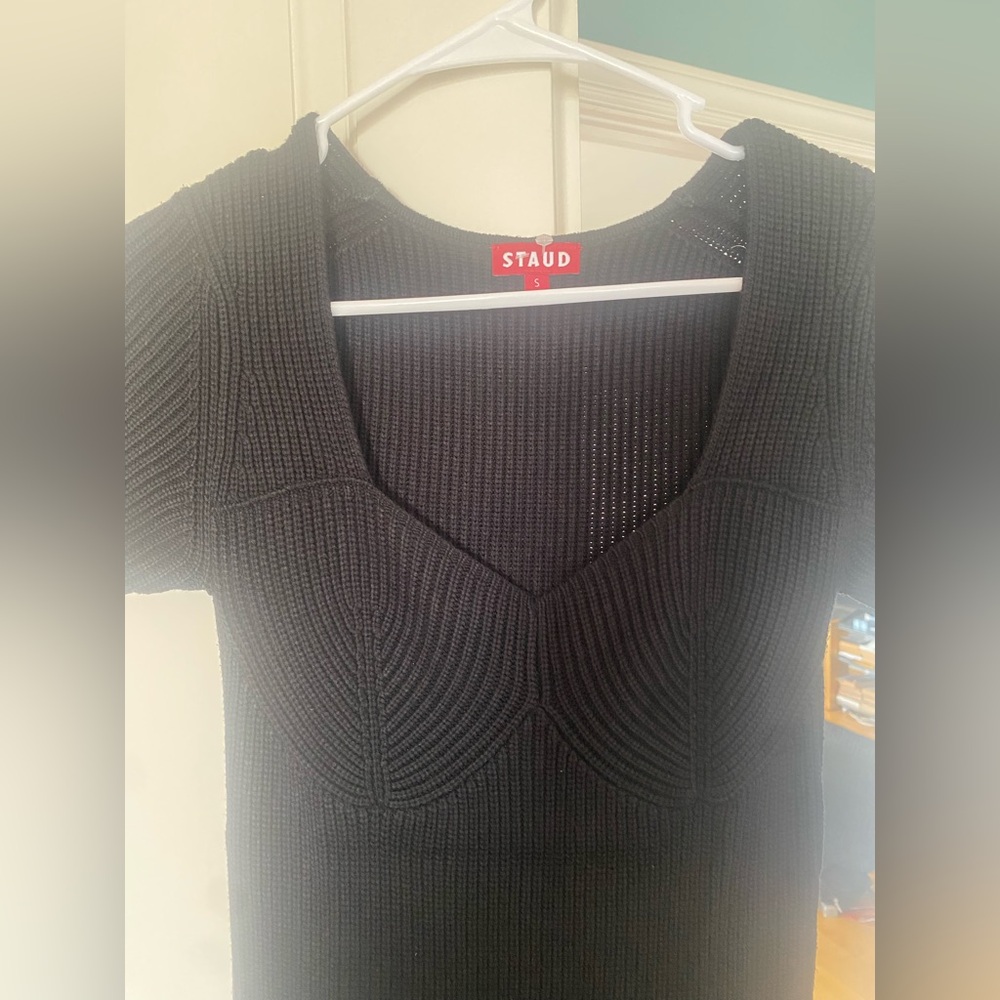 STAUD Black Knit Camden Maxi/Midi Dress - Picture 10 of 11